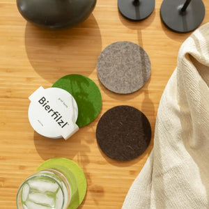 Bierfilzl Merino Wool Felt Round Coaster Set - Forest