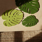 Merino Wool Felt Monstera Leaf Trivet - Pistachio - Large