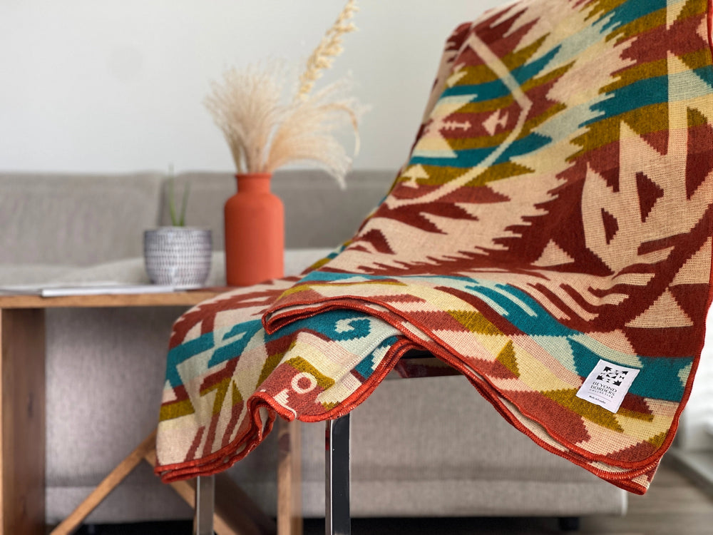 Canoa Blanket in Terracotta Sunrise