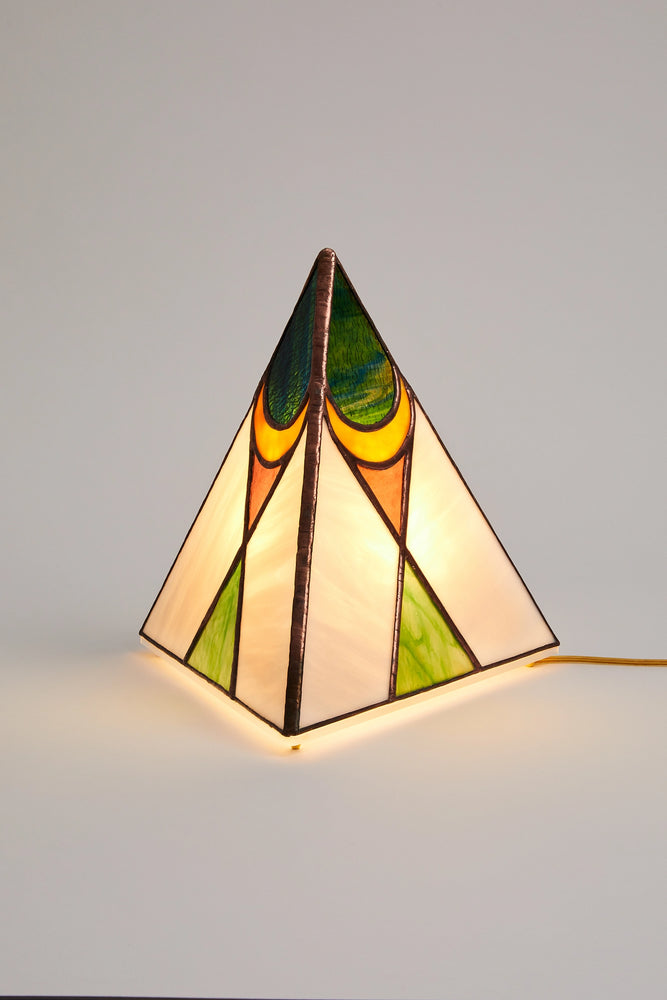 Peacock Moon Stained Glass Lamp