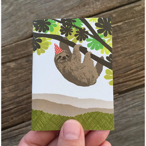 Sloth Party Hat Enclosure Card