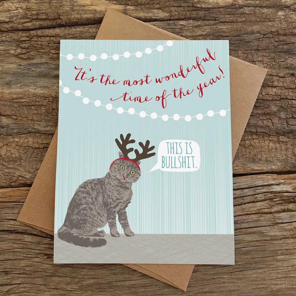 Wonderful Time Cat Antlers Card