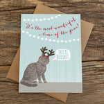 Wonderful Time Cat Antlers Card