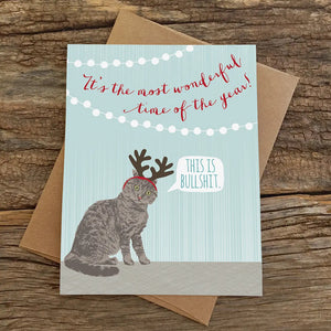 Wonderful Time Cat Antlers Card