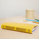 Hand Sewn Vegan Leather Journal - Yellow