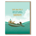 Relaxing Sea Otter Birthday Card