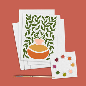 Watercolor Hand-Painted Postcard Kit - Abstract
