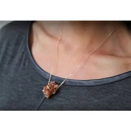 Peach Aragonite Gold Necklace