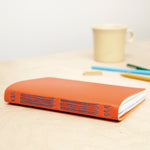 Hand Sewn Vegan Leather Journal - Orange