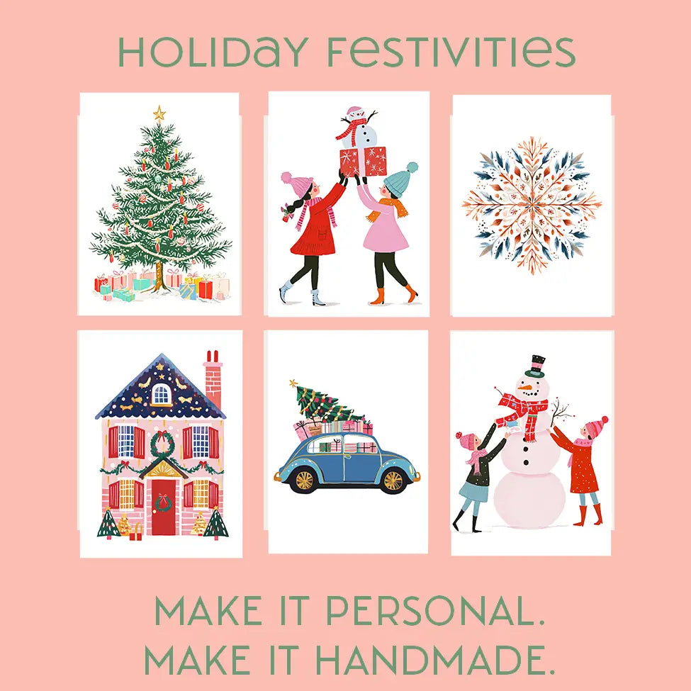 Watercolor Mini Prints + Postcards - Festivities