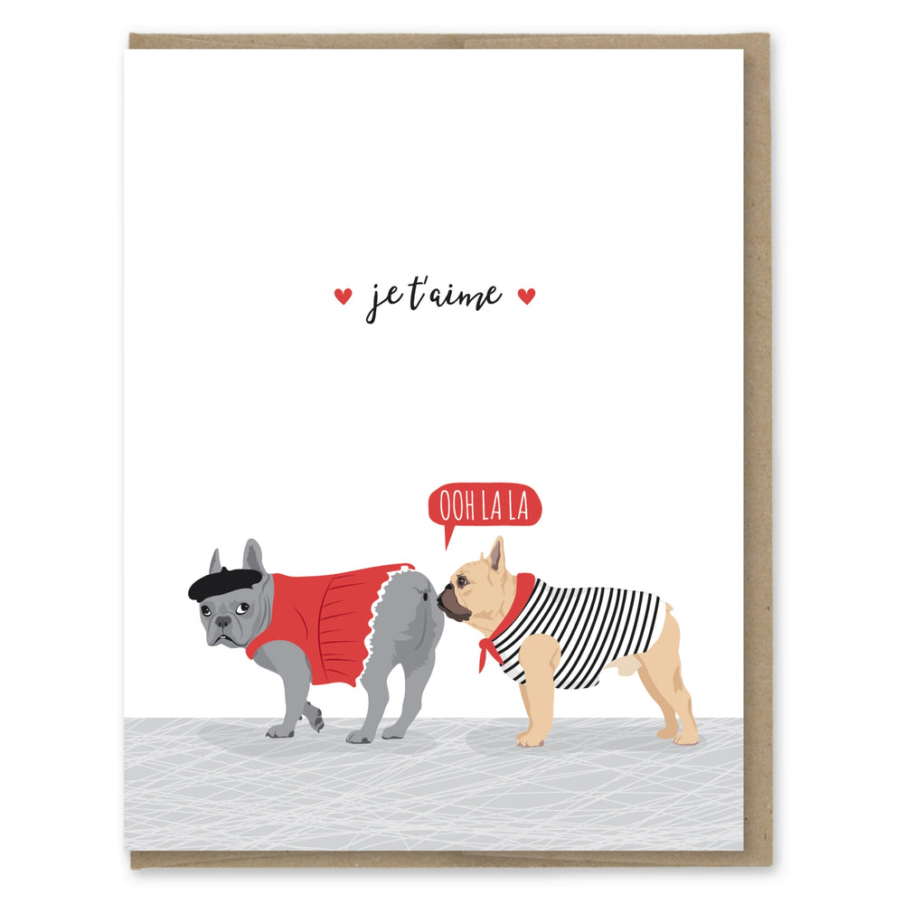 Je T'aime French Bulldog Card