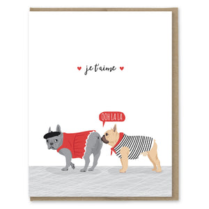 Je T'aime French Bulldog Card