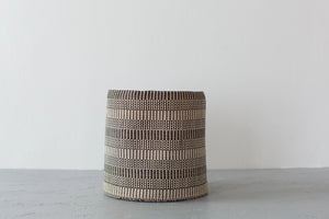Large Handwoven Jute Basket in Kalied Stripe