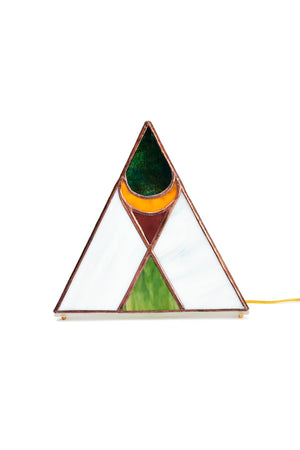 Peacock Moon Stained Glass Lamp