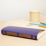 Hand Sewn Vegan Leather Journal - Purple