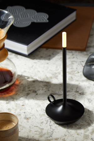 Wick Portable Rechargeable Candle Lamp in Black