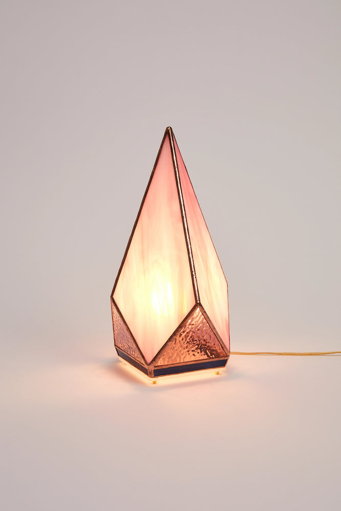 Rose Quartz Stained Glass Lamp