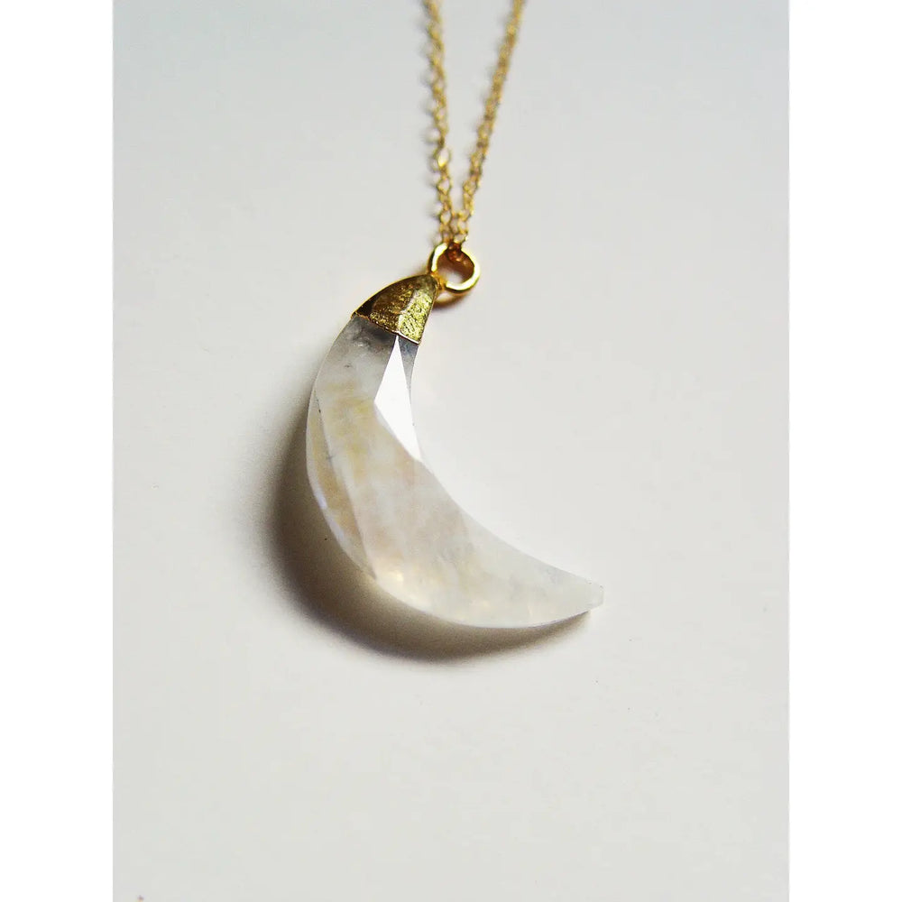 Moonstone Crescent Gold Necklace