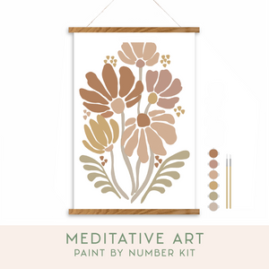 Vintage Flowers Meditative Art Paint by Number Kit