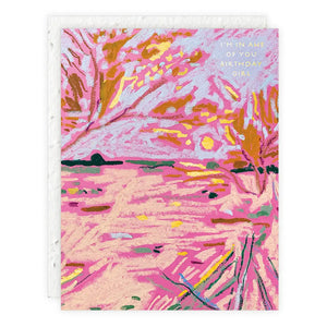 Electric Moonrise Birthday Card