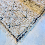Wool Shag Pile Vintage Beni Ourain Moroccan Rug (11’ 4” x 6’)