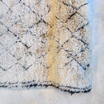 Wool Shag Pile Vintage Beni Ourain Moroccan Rug (11’ 4” x 6’)