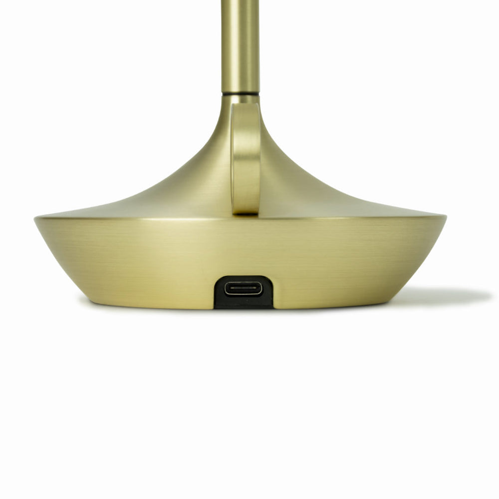 Wick Portable Rechargeable Candle Lamp in Brass