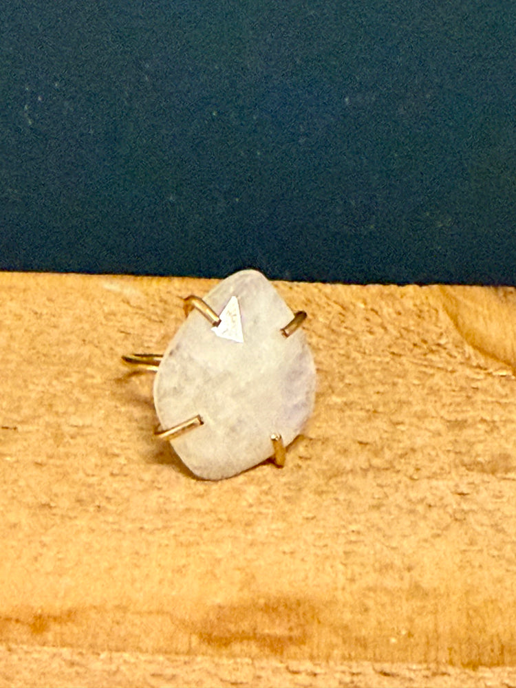 Vanilla Moonstone Gold Ring - Size 6