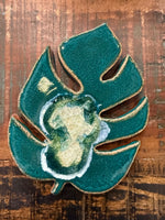 Monstera Ceramic Coaster - Bluegreen
