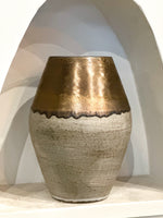 Gold + Grey Hand Thrown Vase