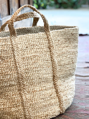 Handwoven Jute Laundry Basket