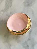 Gold Lunar Ceramic Ring Dish in Dusty Rose