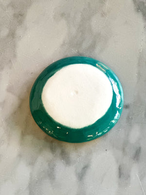 Gold Lunar Ceramic Ring Dish in Teal