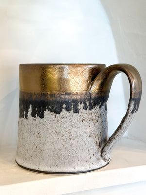 Gold + Grey Hand Thrown Mug