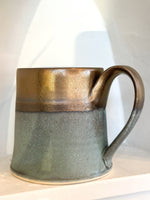Gold + Green Hand Thrown Mug