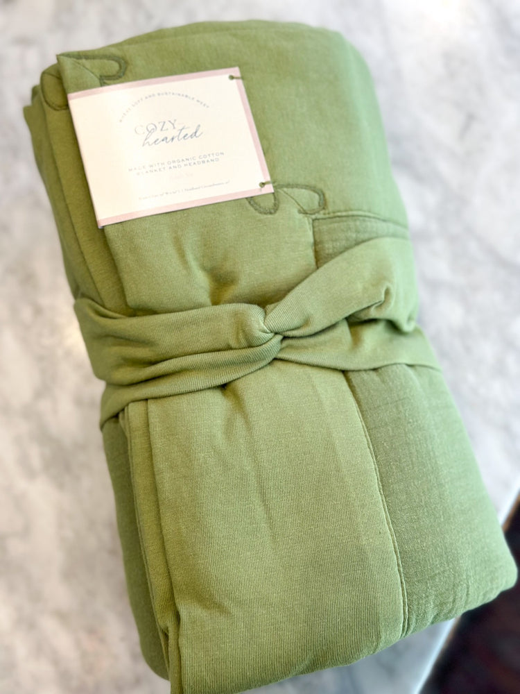 Cozy Organic Cotton Throw Blanket - Sage