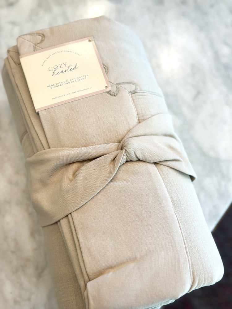 Cozy Organic Cotton Throw Blanket - Stone