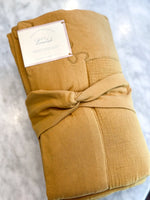 Cozy Organic Cotton Throw Blanket - Gold