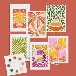 Watercolor Hand-Painted Postcard Kit - Abstract