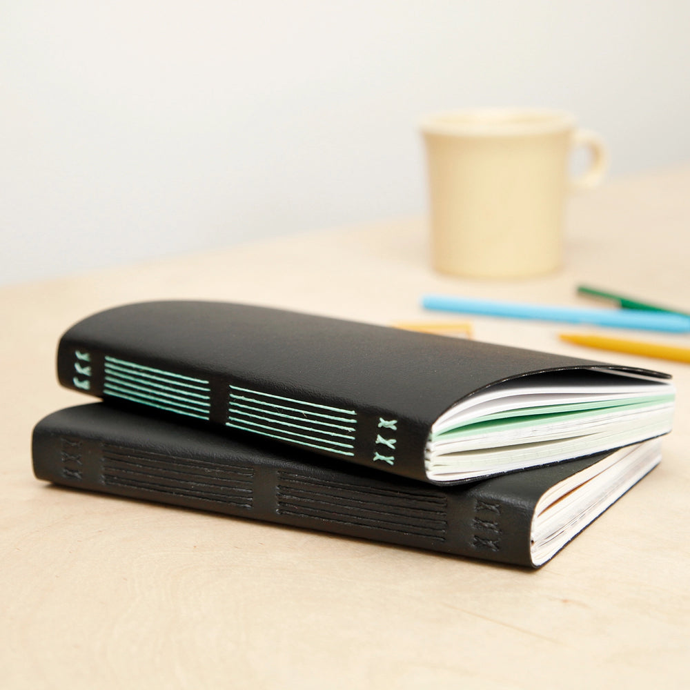 Hand Sewn Vegan Leather Journal - Black