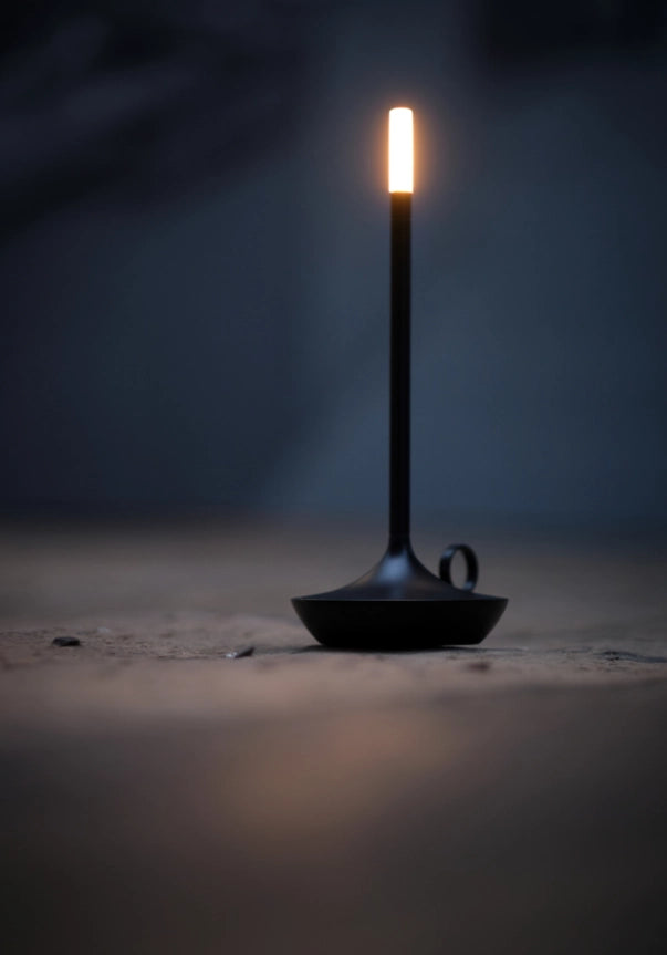 Wick Portable Rechargeable Candle Lamp in Black