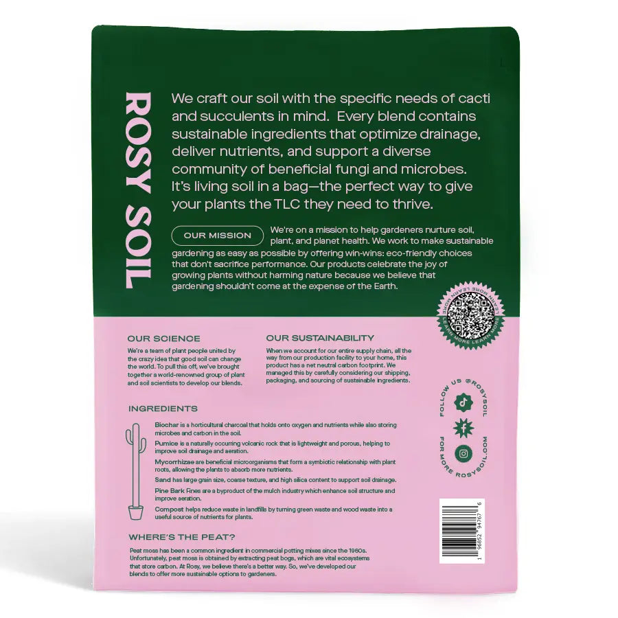 Rosy Soil Organic Cactus & Succulent Mix 4qt