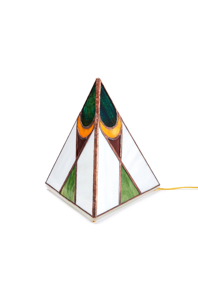 Peacock Moon Stained Glass Lamp