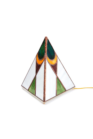 Peacock Moon Stained Glass Lamp
