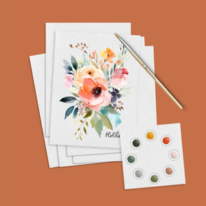 Watercolor Hand-Painted Postcard Kit - Botanicals