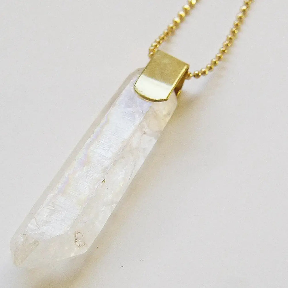 Angel Aura Quartz Point Gold Filled Necklace