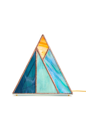 Mountain Pyramid Stained Glass Lamp