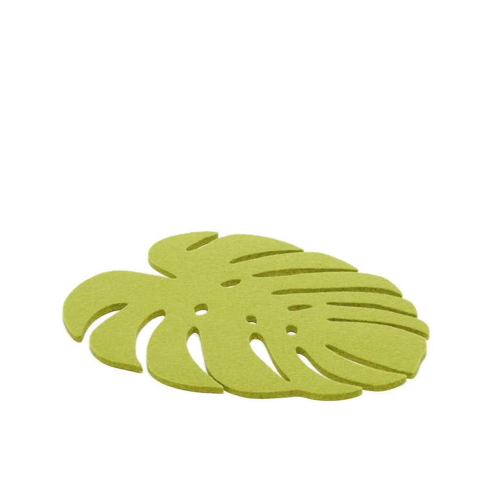 Merino Wool Felt Monstera Leaf Trivet - Pistachio - Medium