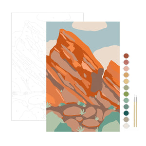 Red Rocks Meditative Art Paint by Number Kit