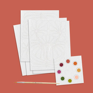 Watercolor Hand-Painted Postcard Kit - Abstract